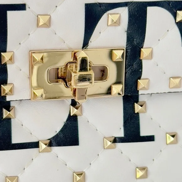 Valentino Garavani Rockstud Spike VLTN  Leather Medium Chain Top Handle Purse - Picture 15 of 16